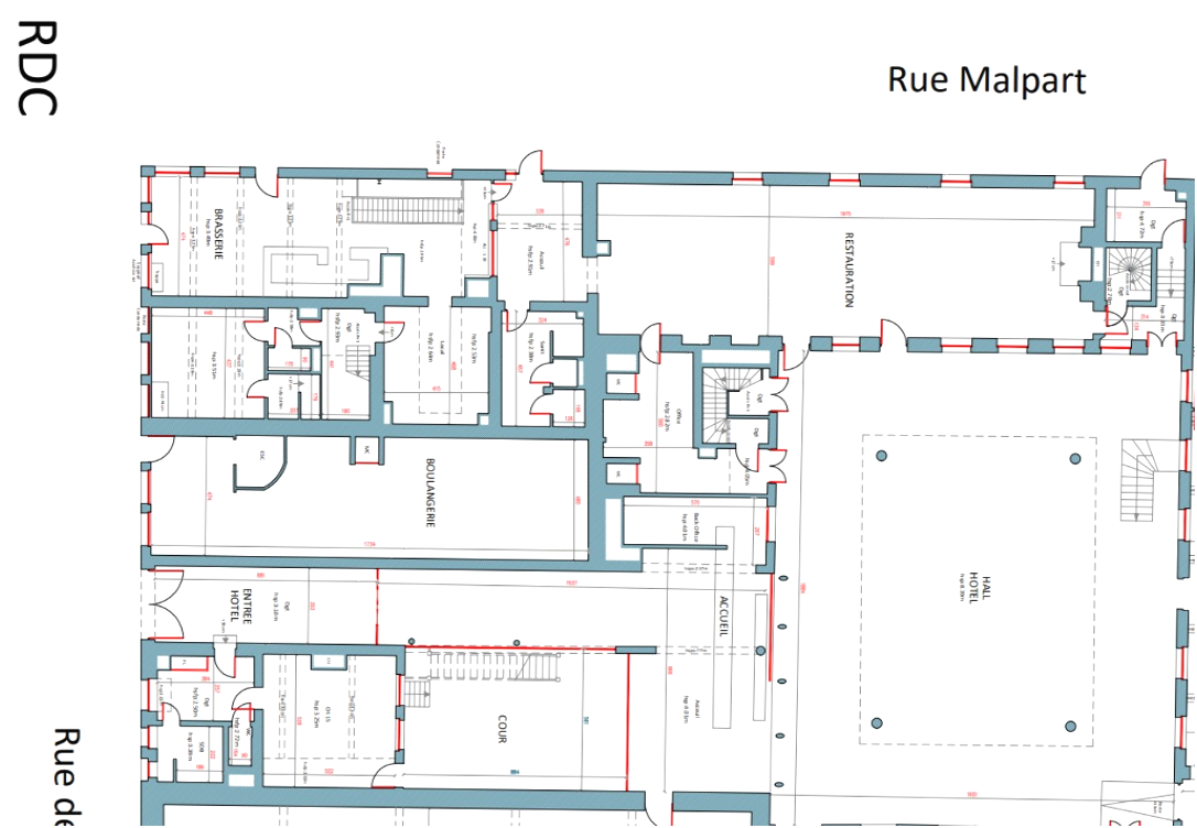 plan de l'hôtel hermitage gantois lille