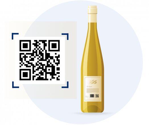 bouteille vin blanc qr code et gtin