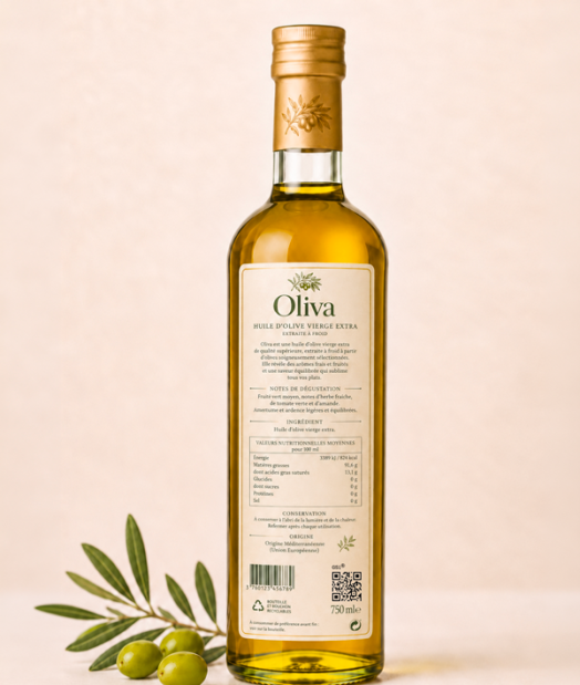 bouteille huile d'olive olivia
