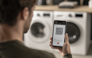 scan qr code lave linge